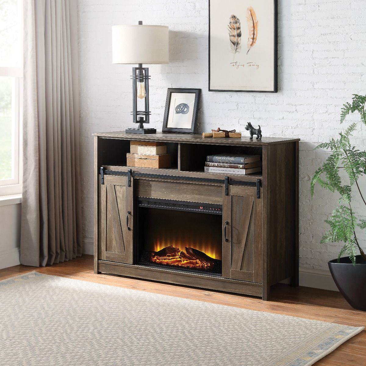 Tobias - 38" Fireplace - Rustic Oak - Urban Living Furniture (Los Angeles, CA)