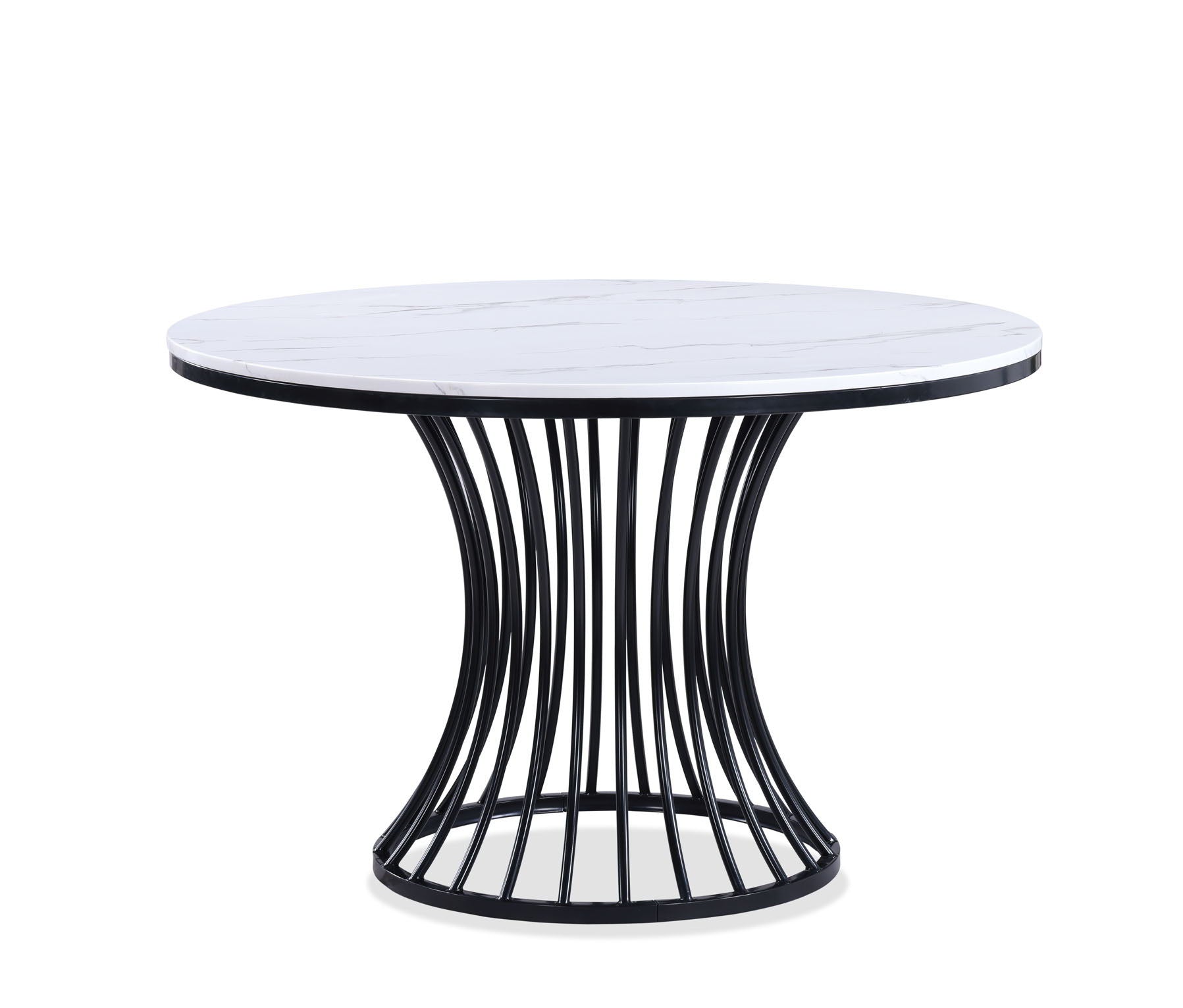 Hadley - Faux Marble Round Table - White - Urban Living Furniture (Los Angeles, CA)