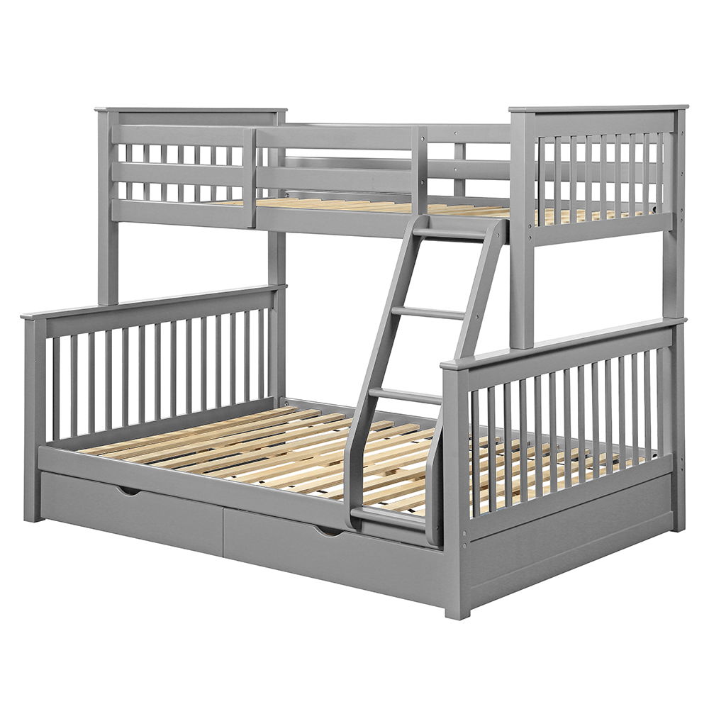 Haley II - Twin Over Full Bunk Bed With Storage - Gray - Urban Living Furniture (Los Angeles, CA)