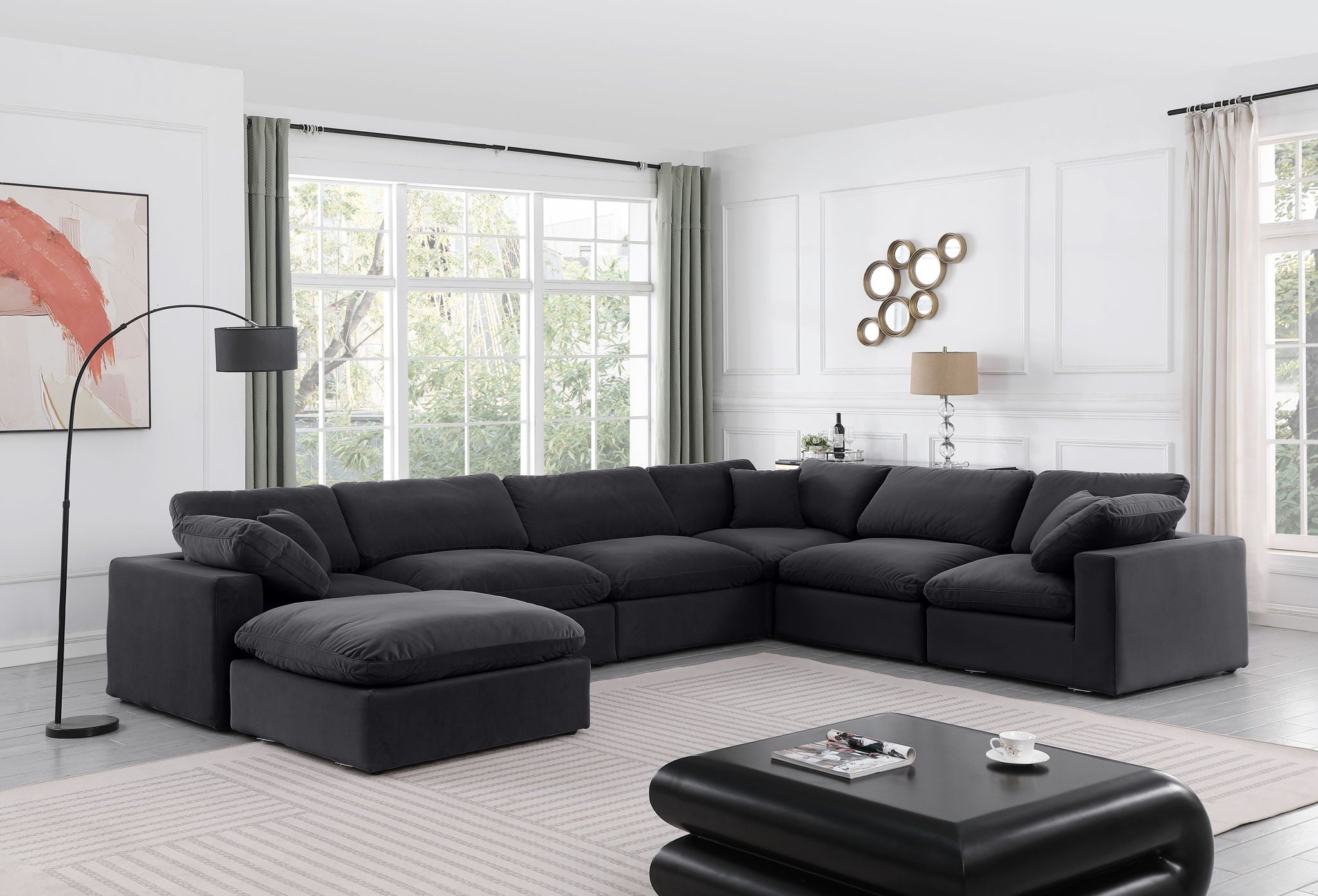 Comfy - 7 Piece Velvet Modular Sectional With Chaise - Urban Living Furniture (Los Angeles, CA)
