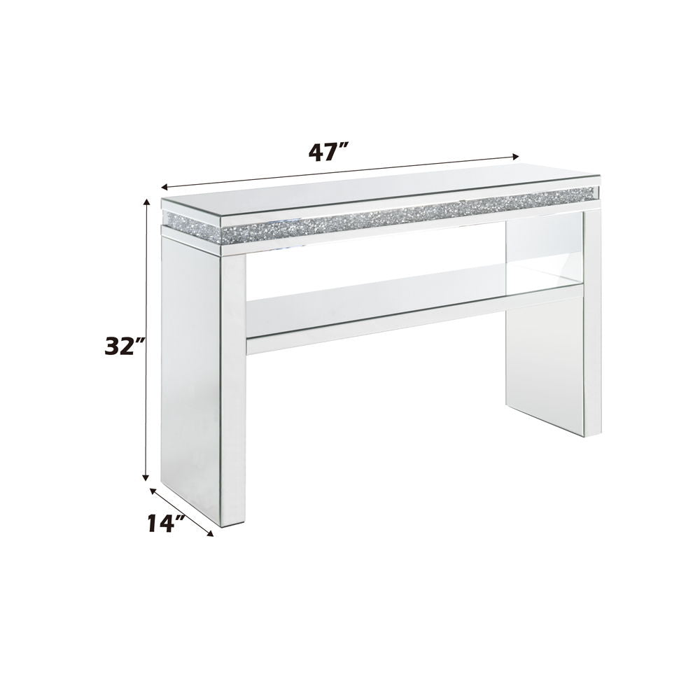Noralie - 32" Sofa Table - Mirrored & Faux Diamonds - Urban Living Furniture (Los Angeles, CA)