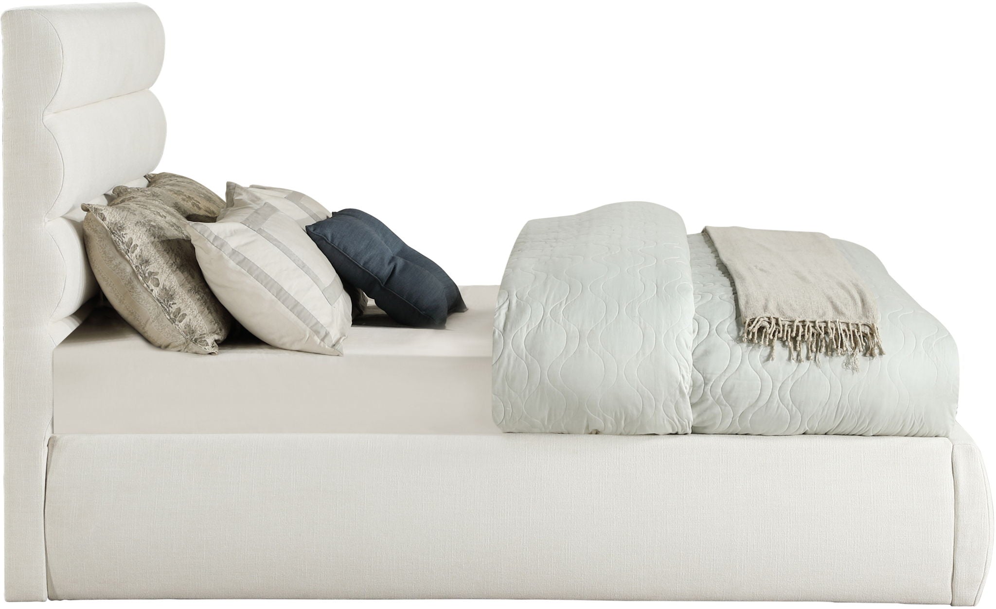 Adam - Linen Fabric Bed With 52" Headboard