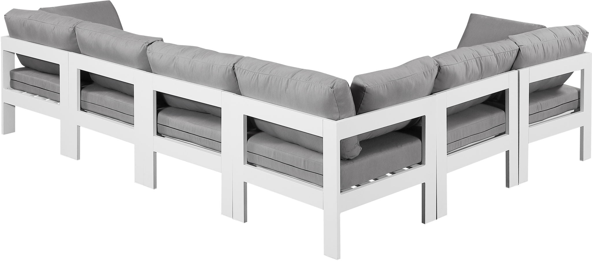 Nizuc - Outdoor Patio 6 Piece Modular Sectional With White Frame - Urban Living Furniture (Los Angeles, CA)