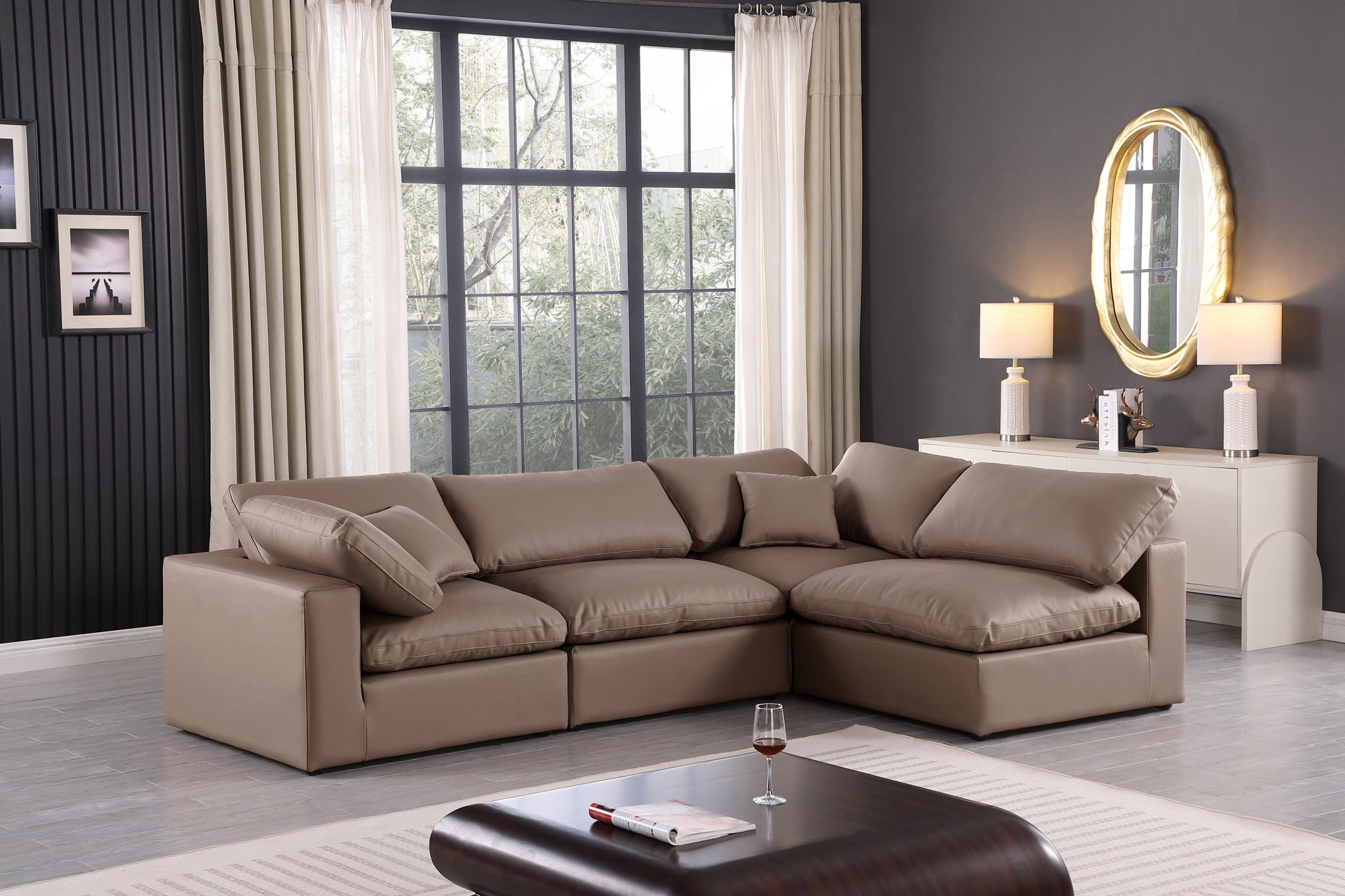 Comfy - 4 Piece Faux Leather Modular Armless Sectional - Urban Living Furniture (Los Angeles, CA)