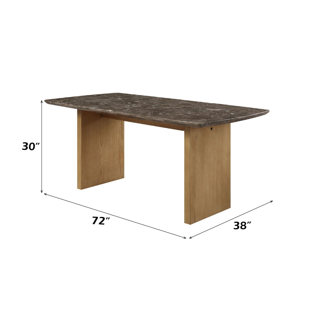 Jaramillo - Dining Table - Marble Top & Natural Finish - Urban Living Furniture (Los Angeles, CA)