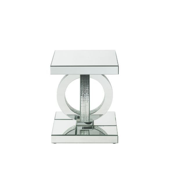 Ornat - End Table - Mirrored & Faux Square Diamonds - Urban Living Furniture (Los Angeles, CA)