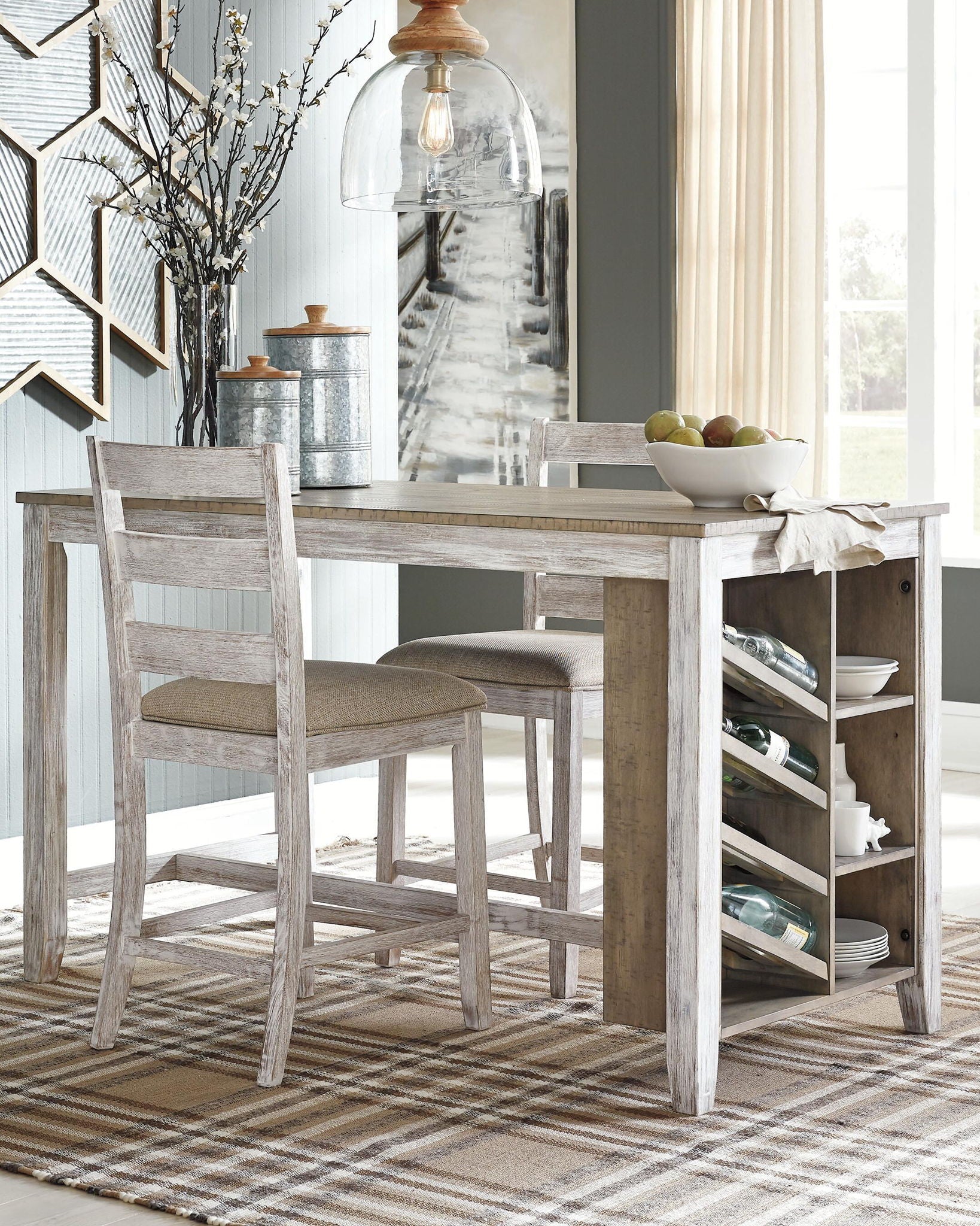 Skempton - Rectangular Counter Table With Storage - White - Urban Living Furniture (Los Angeles, CA)