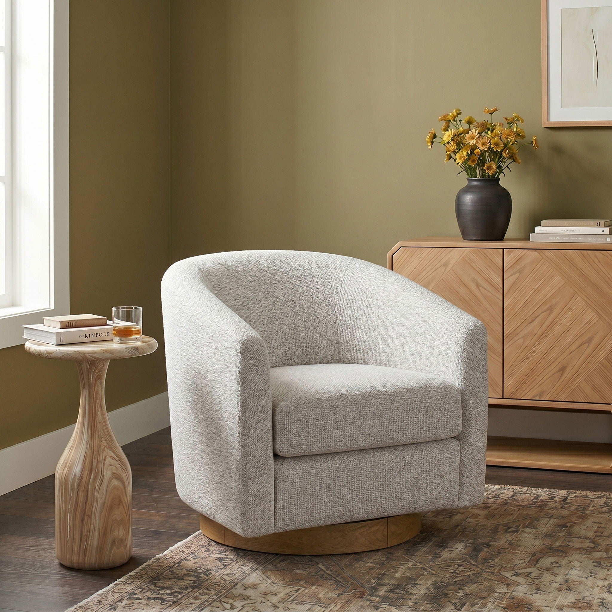Modra - Performance Fabric Upholstered Swivel Accent Chair - Urban Living Furniture (Los Angeles, CA)