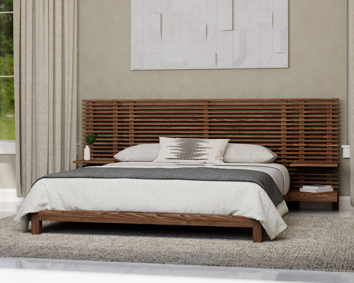Tanner - Solid Ash Wall Bed With Integrated Nightstands
