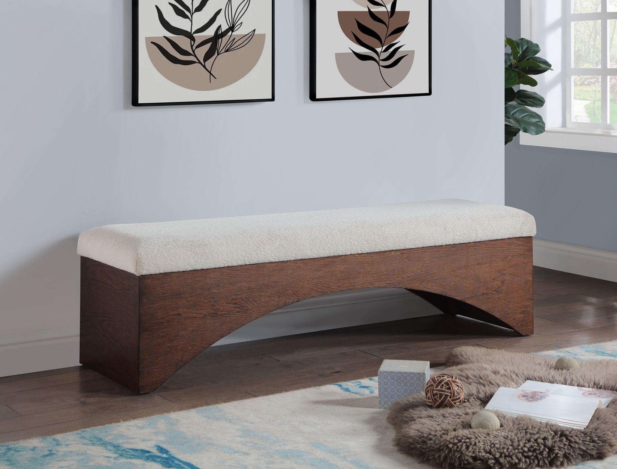 Lawson - Bench With Brown Base - Urban Living Furniture (Los Angeles, CA)
