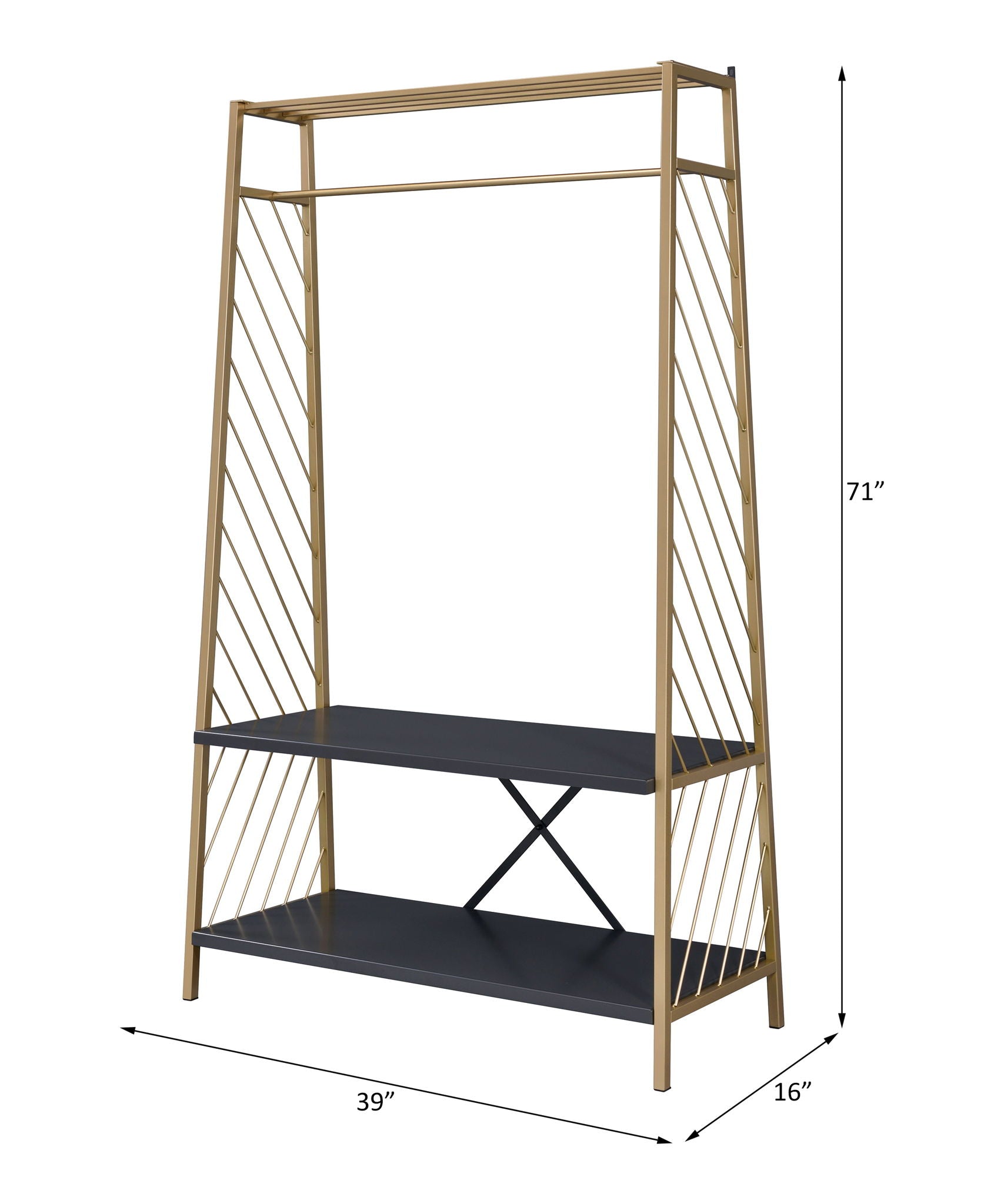 Pahor - Hall Tree - Gold & Black - Urban Living Furniture (Los Angeles, CA)