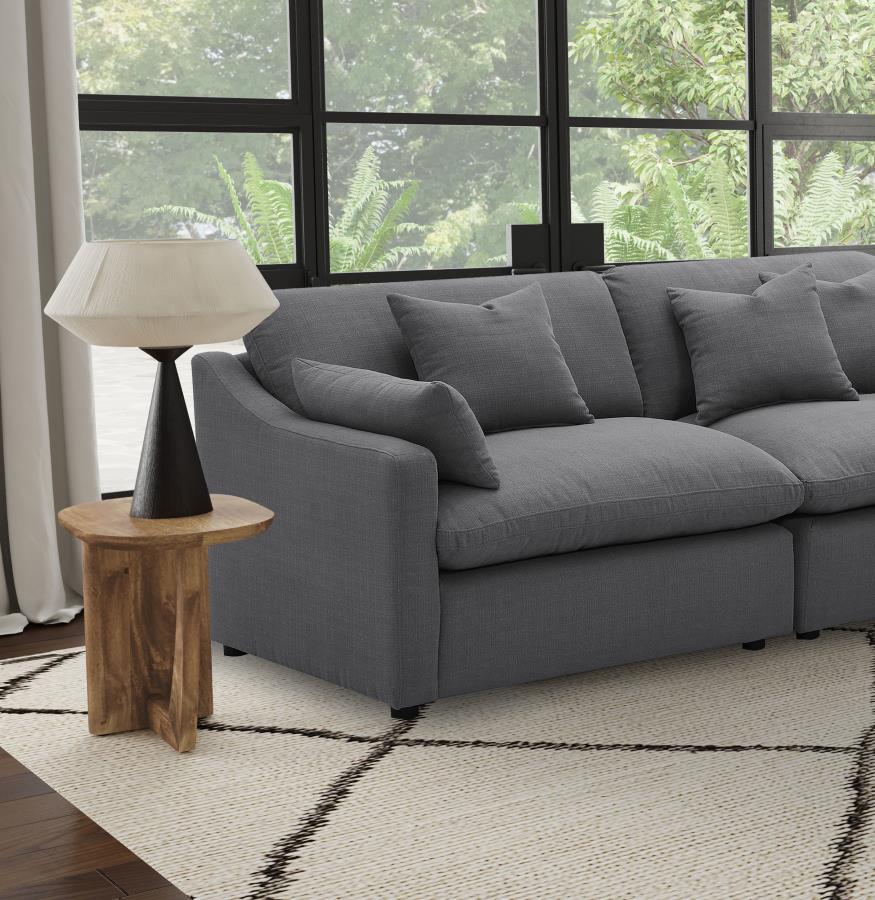 Hobson - Upholstered LAF Chair - Charcoal