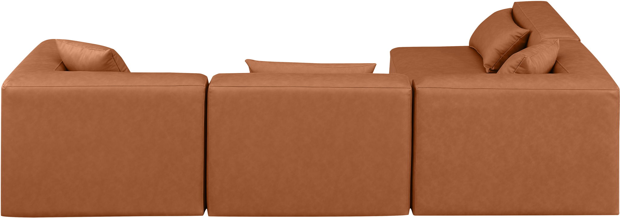 Cube - 4 Piece Modular Corner Sectional - Cognac - Urban Living Furniture (Los Angeles, CA)