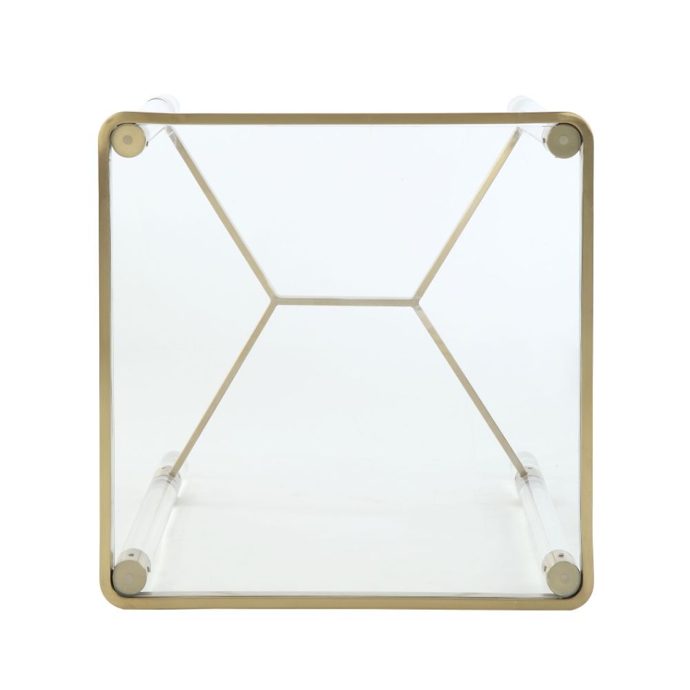 Penstemon - End Table - Clear Acrylic, Gold Stainless Steel & Clear Glass - Urban Living Furniture (Los Angeles, CA)