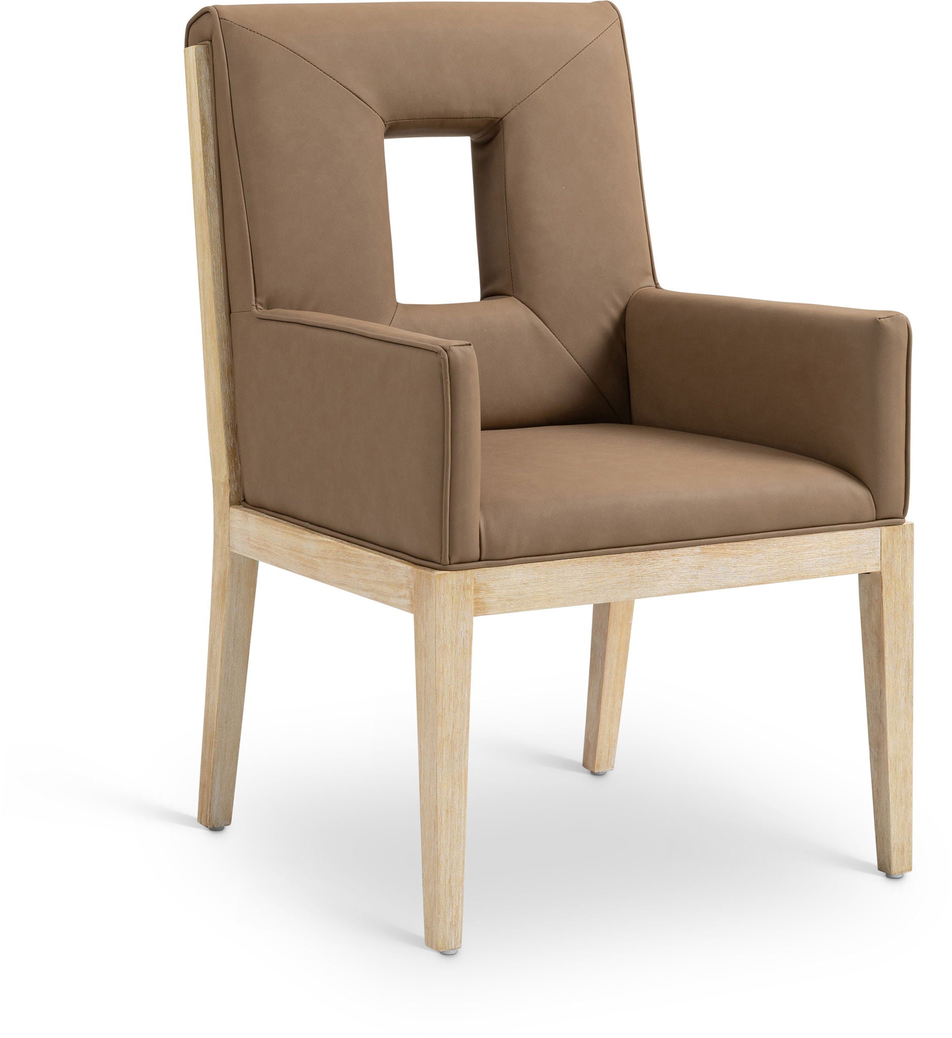 Gwendolyn - Faux Leather Dining Arm Chair With Natural Frame - Urban Living Furniture (Los Angeles, CA)