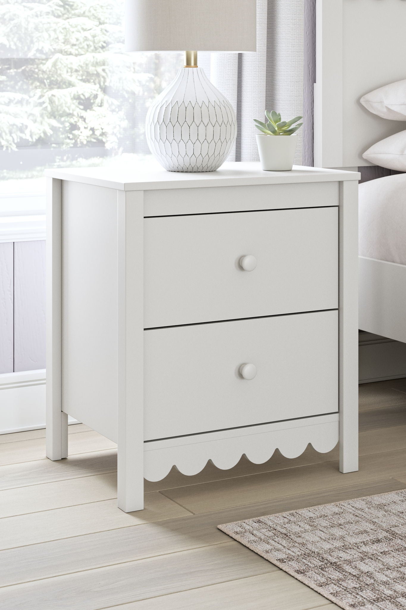 Hallityn - White - Two Drawer Night Stand - Urban Living Furniture (Los Angeles, CA)