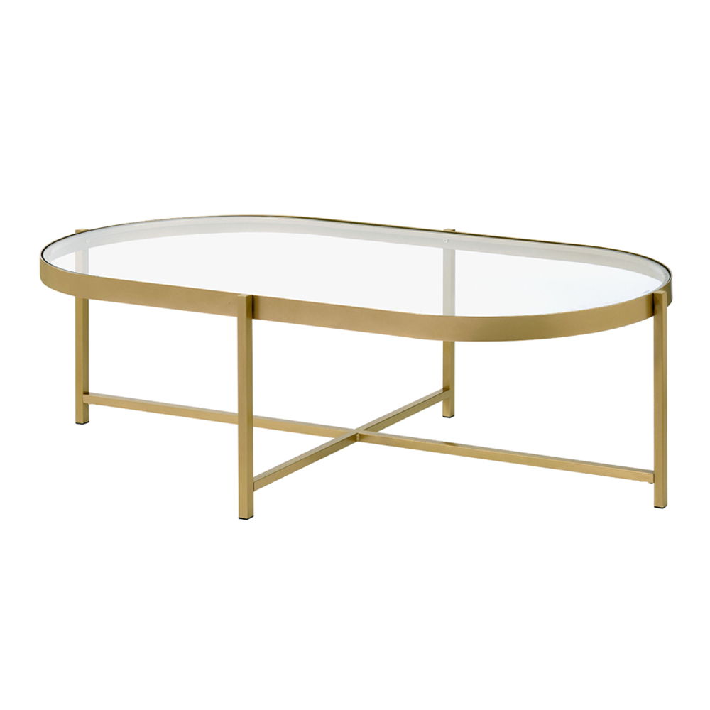 Charrot - Coffee Table - Clear Glass Top & Gold - Urban Living Furniture (Los Angeles, CA)