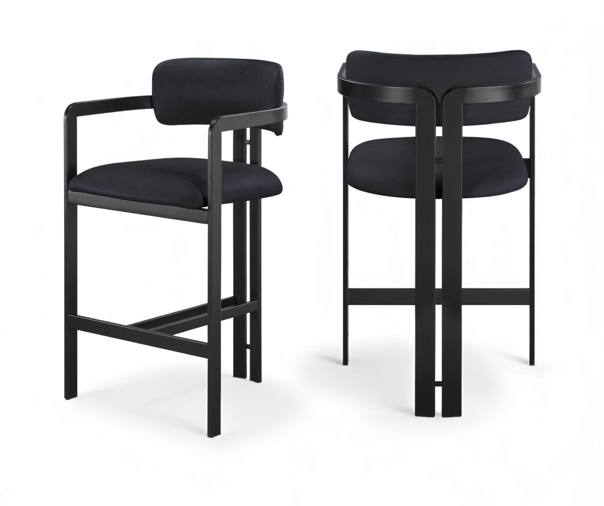 Aurum - Vegan Leather Upholstered Counter Stool With Graphite Black Base