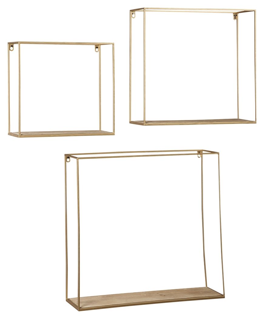 Efharis - Natural / Gold Finish - Wall Shelf Set (Set of 3) - Urban Living Furniture (Los Angeles, CA)