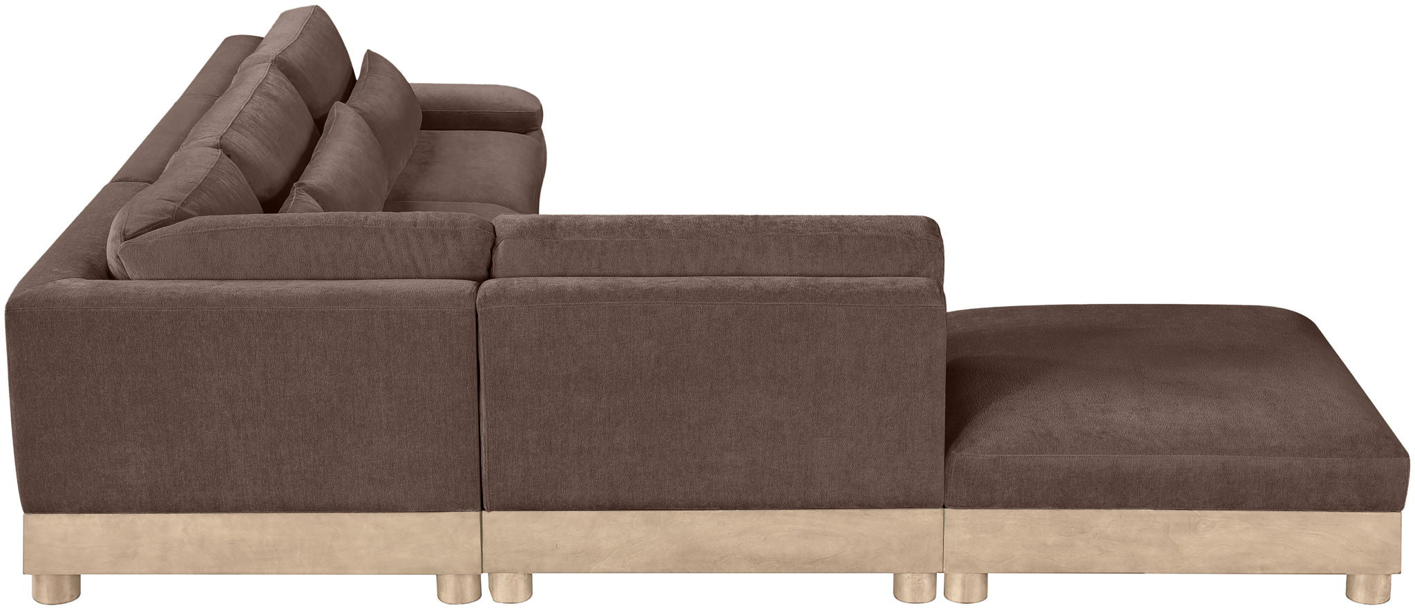 Turin - Chenille Fabric Upholstered Modular Sectional - Brown