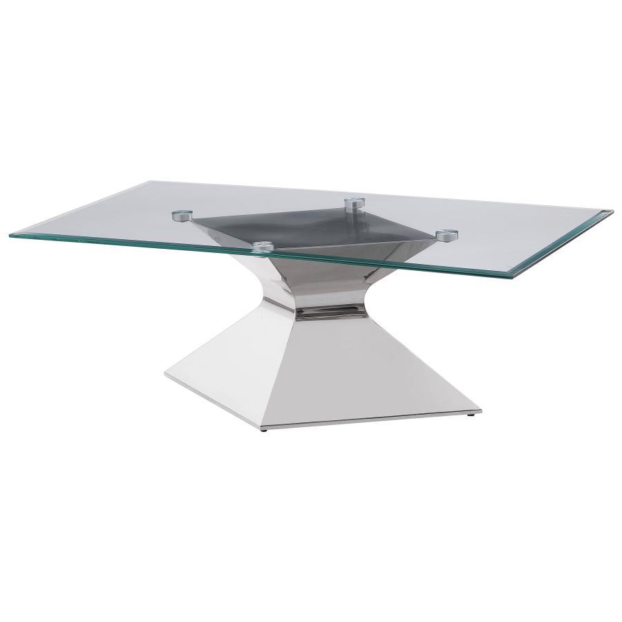 Jenny - Glass Top Coffee Table - Silver - Urban Living Furniture (Los Angeles, CA)