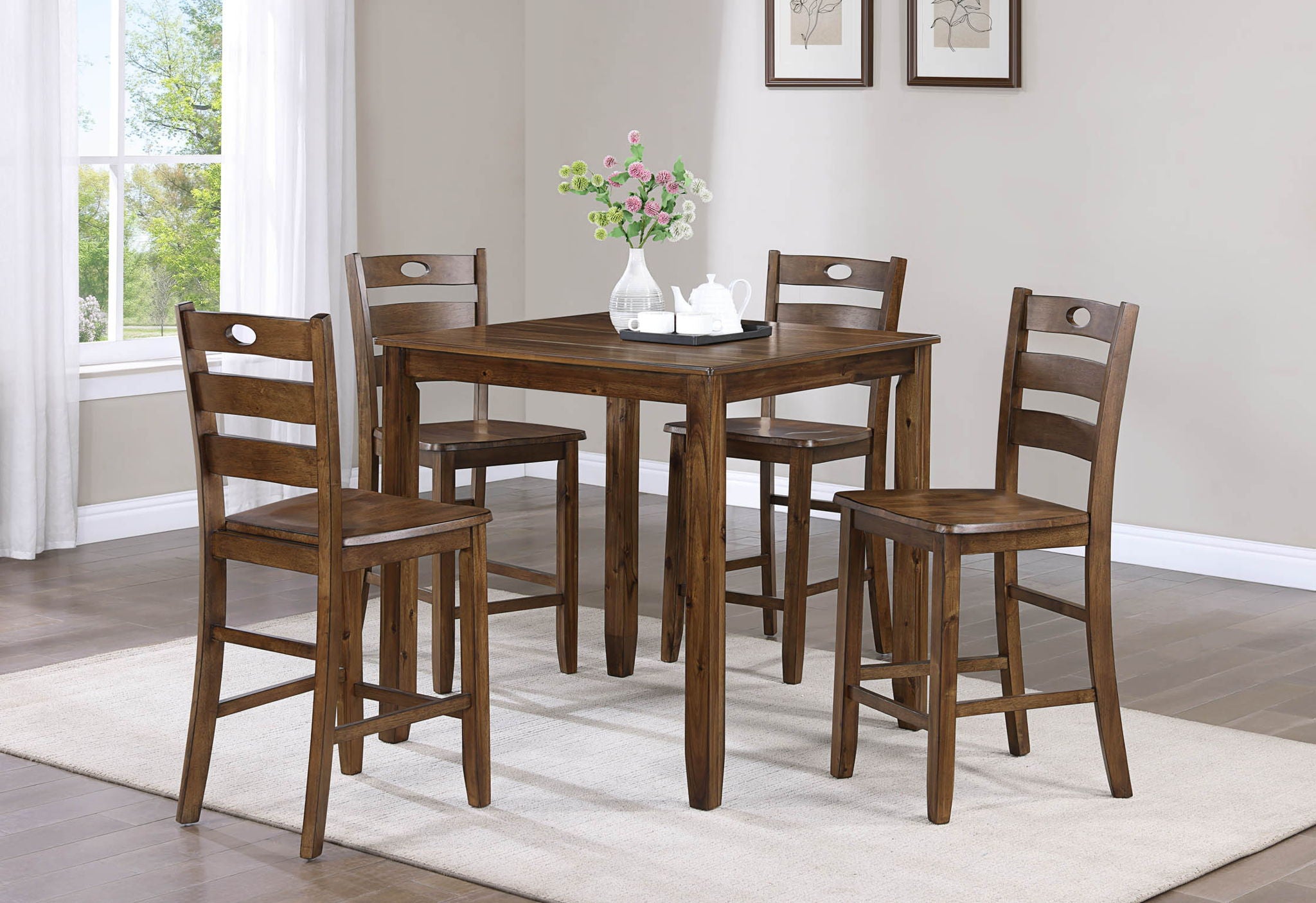 Ashborn - 5 Piece Counter Height Table Set - Brown - Urban Living Furniture (Los Angeles, CA)