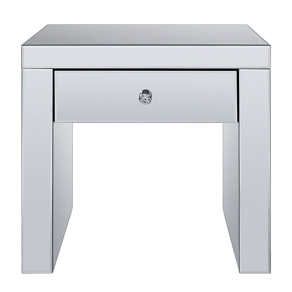 Noralie - 24" Square End Table - Mirrored & Faux Diamonds - Urban Living Furniture (Los Angeles, CA)