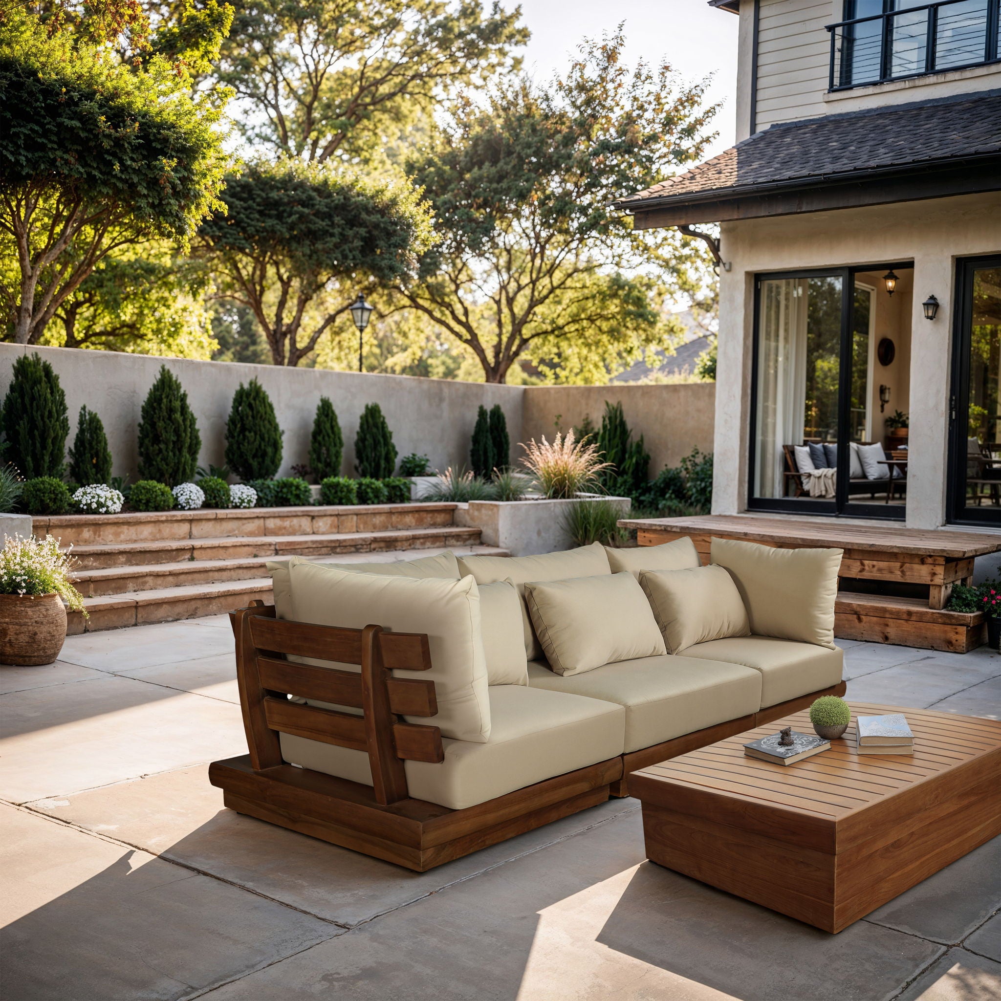 Mirella - 3 Piece Water Resistant Fabric Upholstered Outdoor Patio Modular Sofa - Urban Living Furniture (Los Angeles, CA)