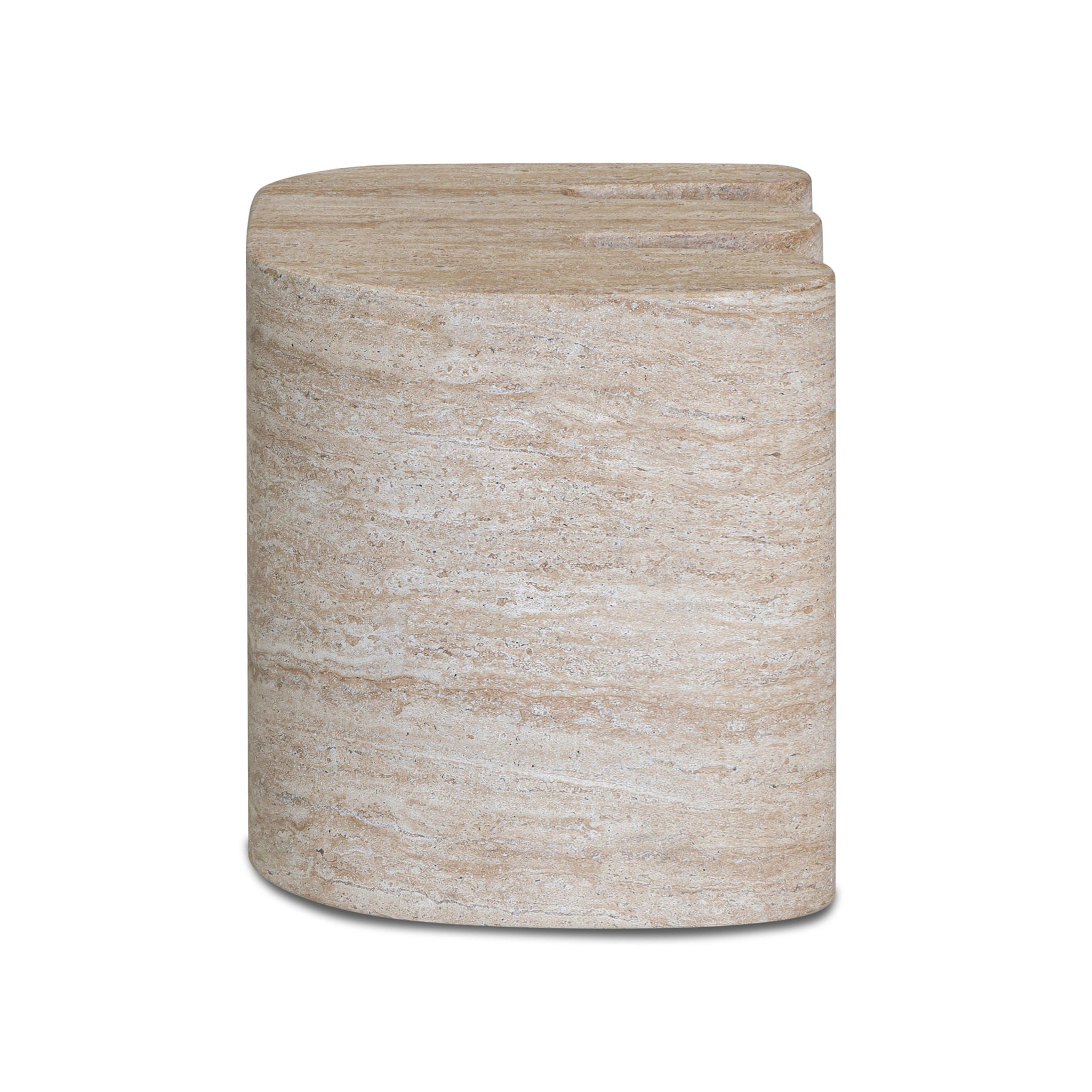 Thyme - Indoor / Outdoor Concrete Side Table - Faux Travertine