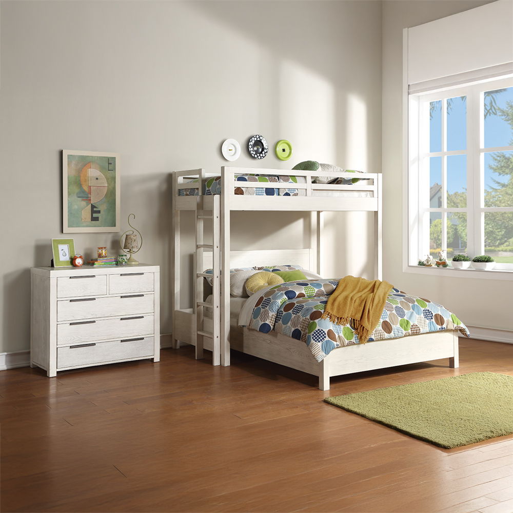 Celerina - Twin Loft Bed - Weathered White - Urban Living Furniture (Los Angeles, CA)