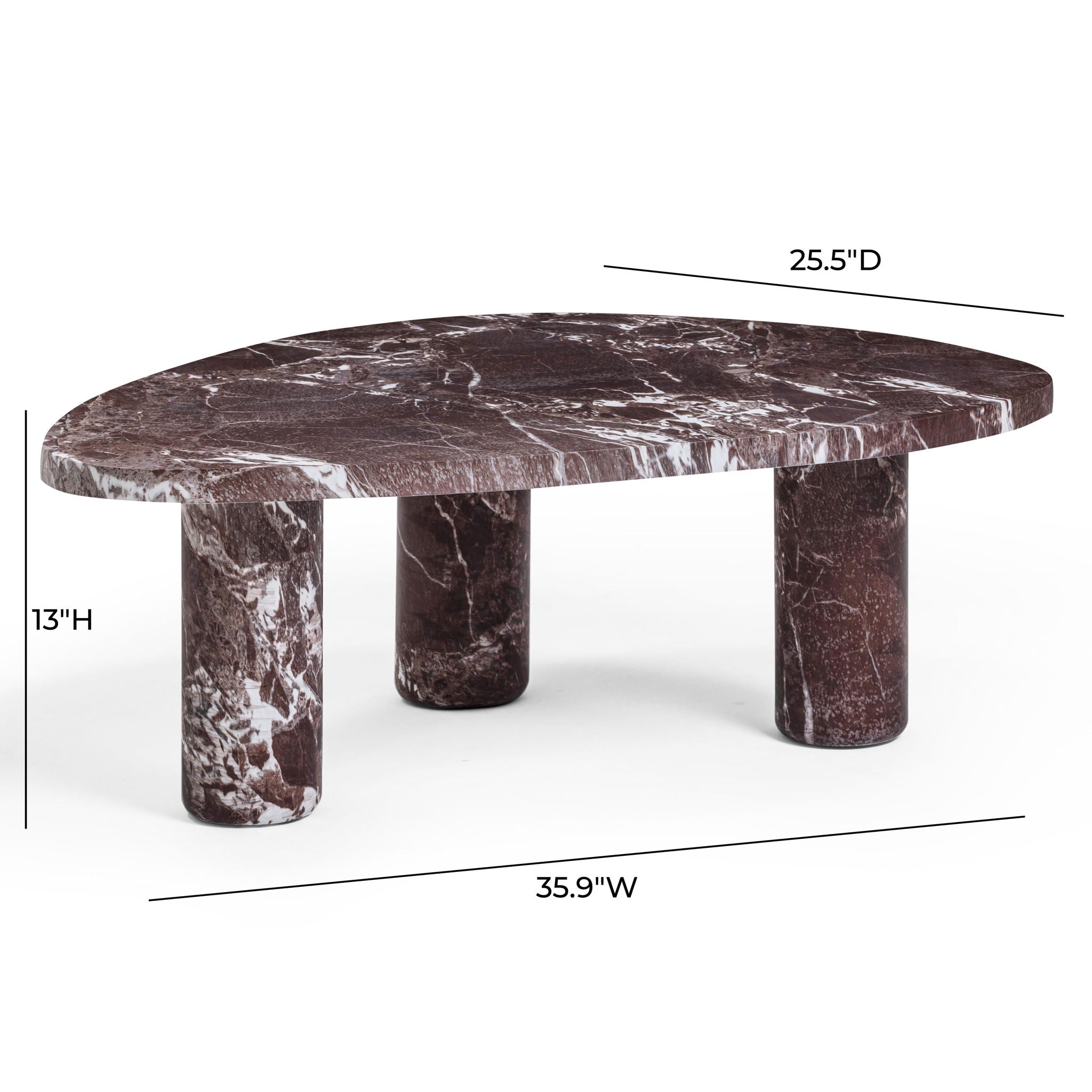 Libby - 2-Piece Faux Marble Nesting Coffee Table Set - Red Levanto