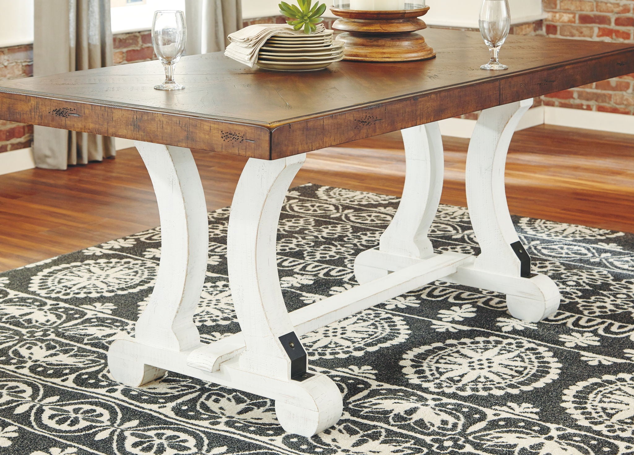 Valebeck - White / Brown - Rectangular Dining Room Table - Urban Living Furniture (Los Angeles, CA)