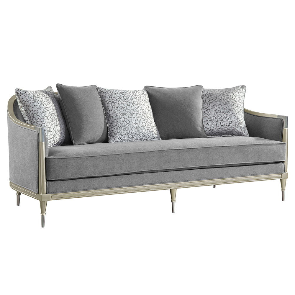 Fernando - Sofa With 5 Pillows - Gray Chenille & Champagne - Urban Living Furniture (Los Angeles, CA)