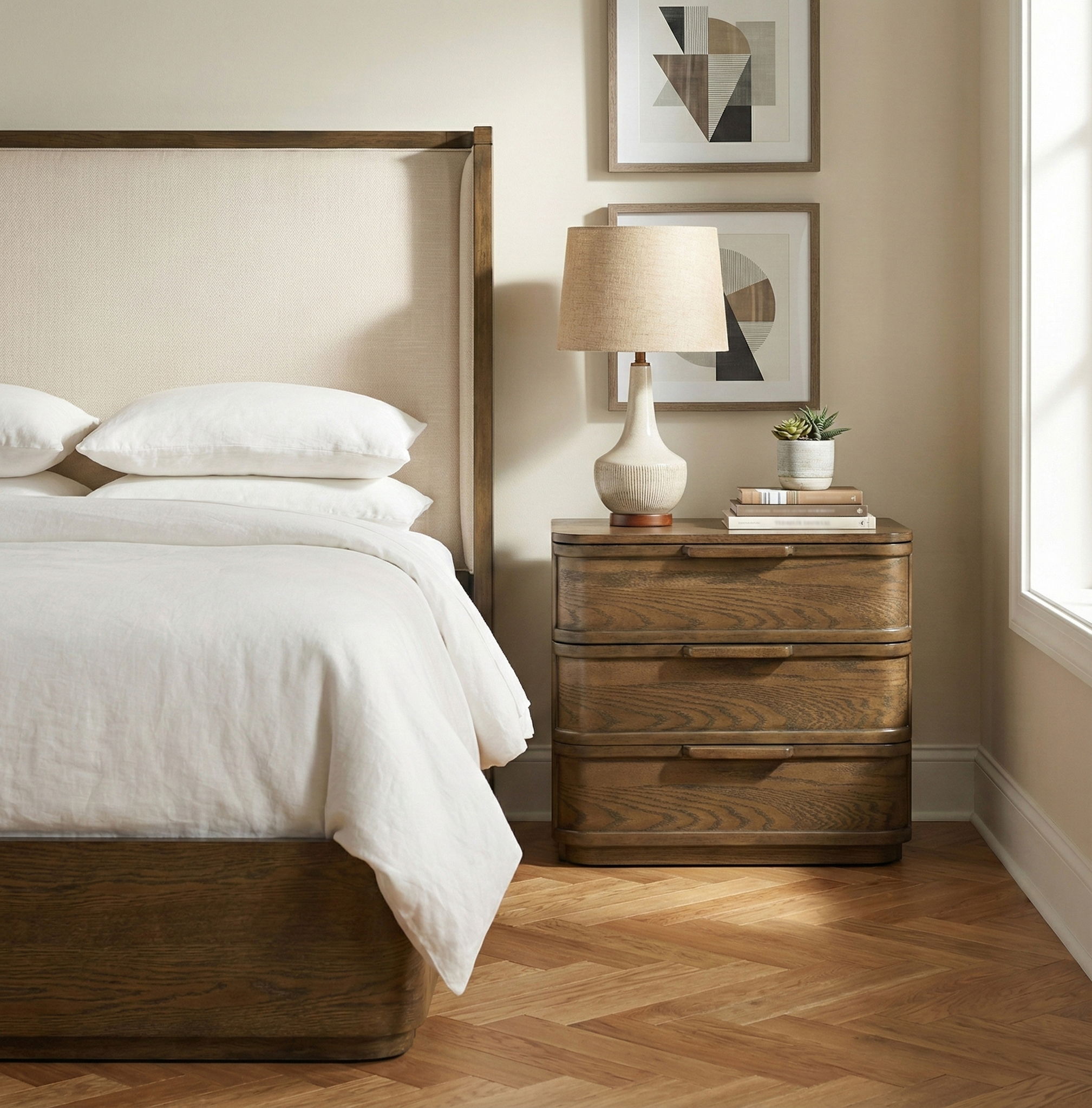 Tiberio - Oak Veneer And Solid Wood Nightstand - Urban Living Furniture (Los Angeles, CA)