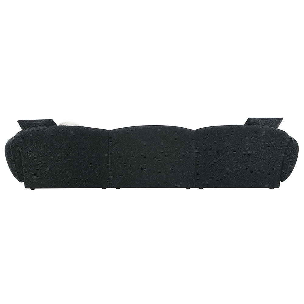 Lucifer - Sectional Sofa With 3 Pillows - Black Shimmer Chenille - Urban Living Furniture (Los Angeles, CA)
