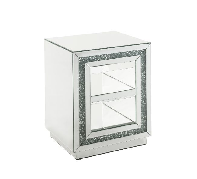Noralie - 24"H End Table With 2 Tier Shelf - Mirrored & Faux Diamonds - Urban Living Furniture (Los Angeles, CA)