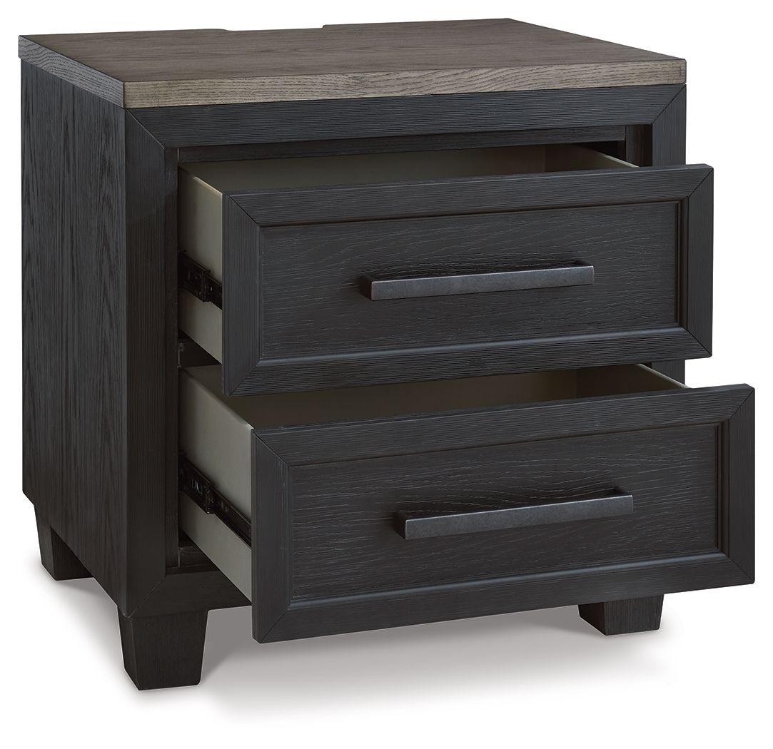 Foyland - Black / Brown - Two Drawer Night Stand - Urban Living Furniture (Los Angeles, CA)