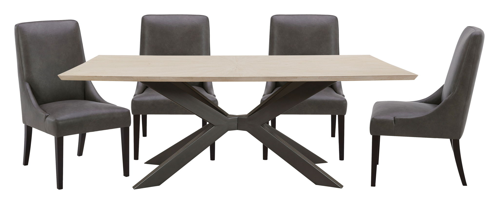 Crossings - Rectangular Dining Table With 4 Upholstered Chairs - Natural & Dark Gray - Urban Living Furniture (Los Angeles, CA)