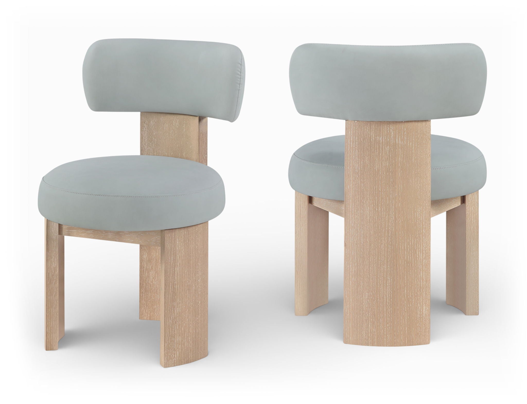 Atelier - Vegan Leather Upholstered Dining Chair (Set of 2) - Painted Natural Frame - Urban Living Furniture (Los Angeles, CA)