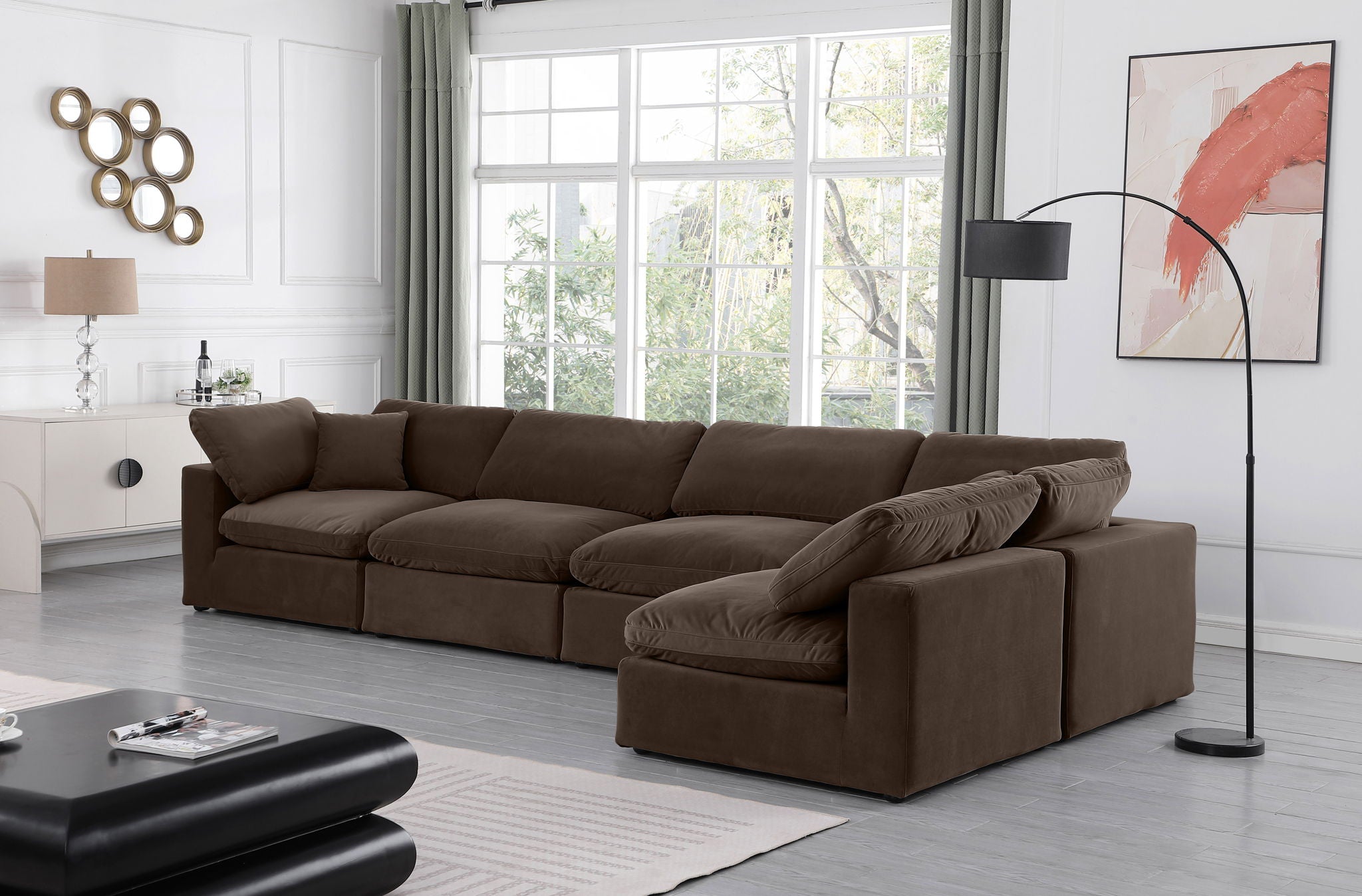 Comfy - 5 Piece Velvet Modular Sectional - Urban Living Furniture (Los Angeles, CA)