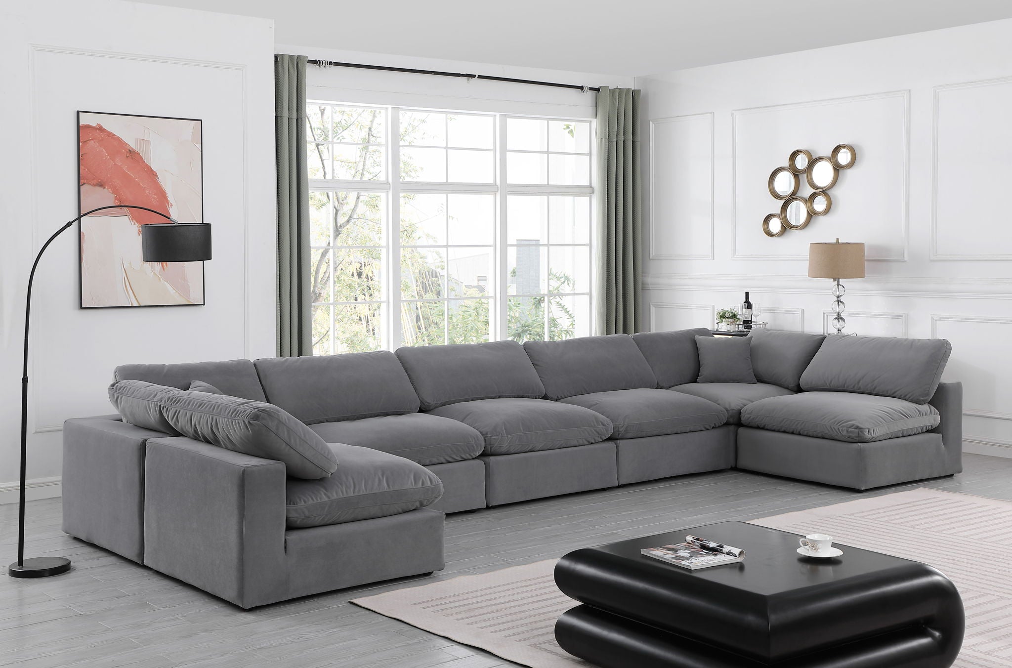 Comfy - 7 Piece Velvet Modular Armless Sectional - Urban Living Furniture (Los Angeles, CA)