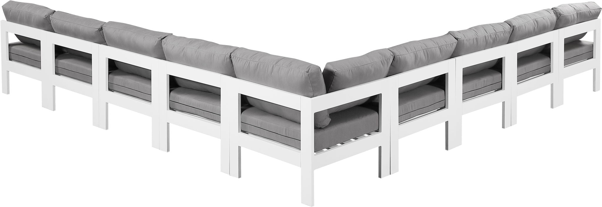 Nizuc - Outdoor Patio 9 Piece Modular Sectional With White Frame - Urban Living Furniture (Los Angeles, CA)