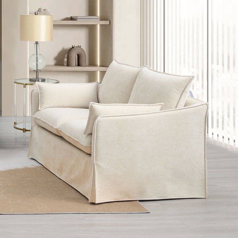 Shane - Loveseat With 2 Pillows - Beige Linen - Urban Living Furniture (Los Angeles, CA)