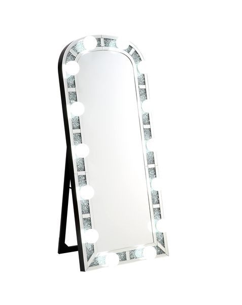 Noralie - Accent Floor Mirror - Mirrored & Faux Diamonds - Urban Living Furniture (Los Angeles, CA)