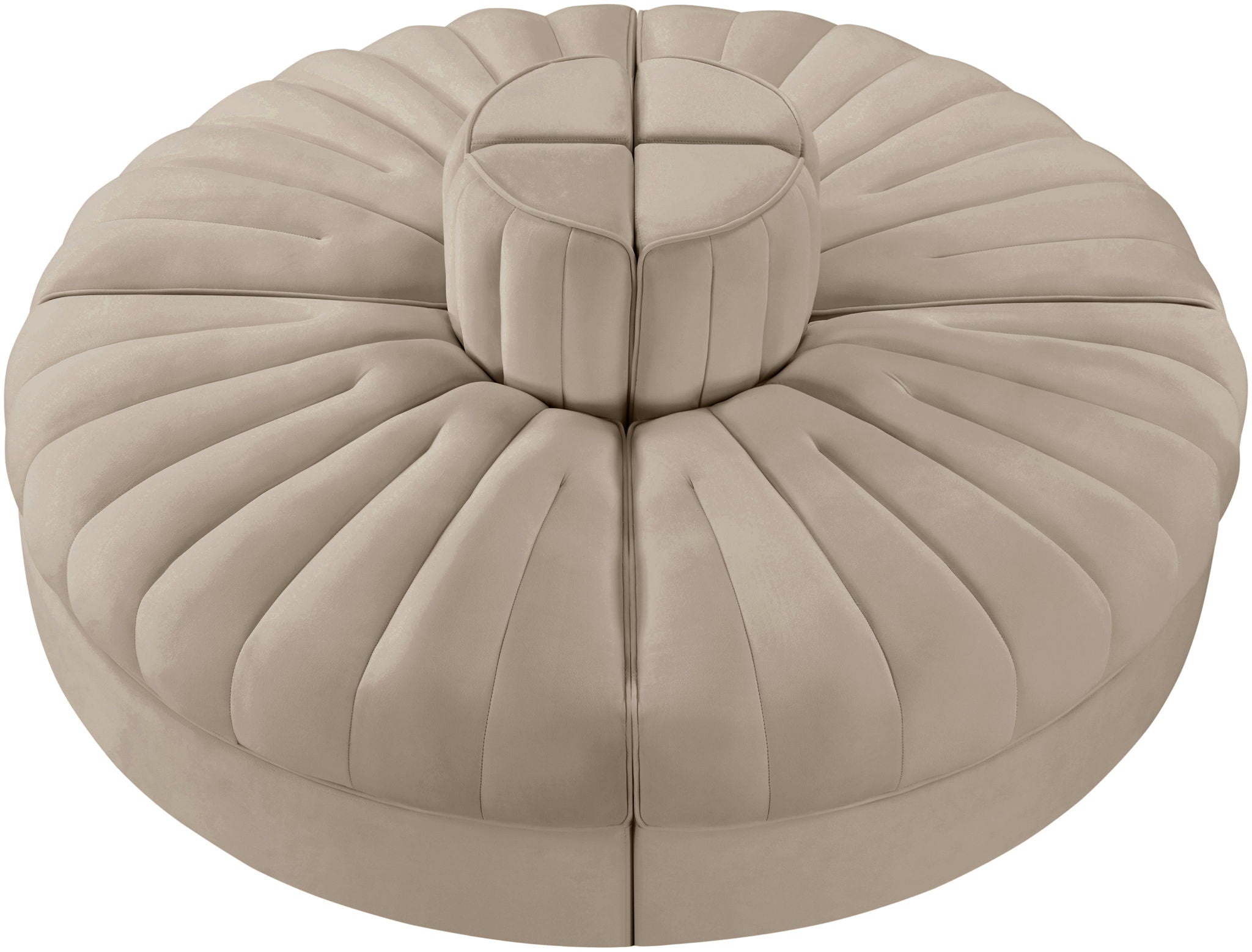 Rummi - Round Velvet Performance Fabric Upholstered 4 Piece Modular Sofa - Urban Living Furniture (Los Angeles, CA)