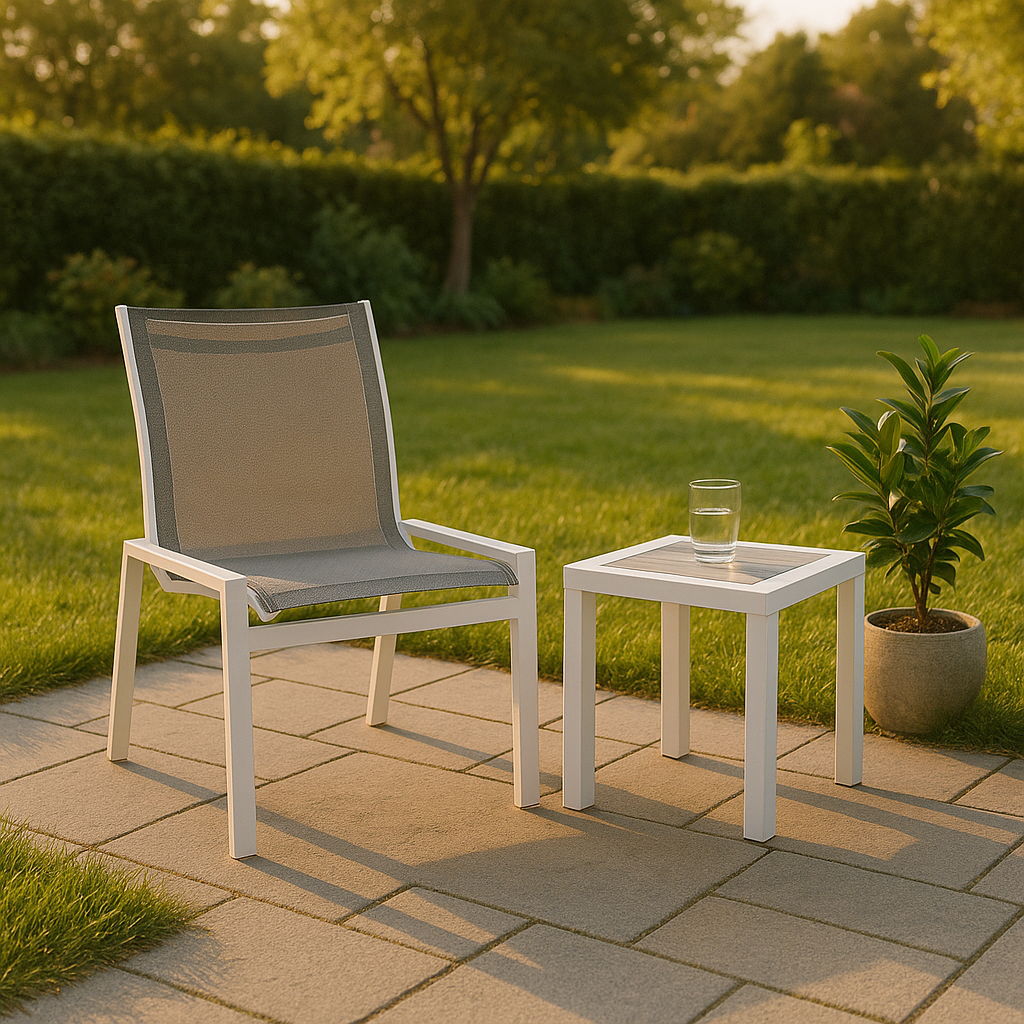 Nizuc - Outdoor Patio Dining Chair With White Frame (Set of 2) - Urban Living Furniture (Los Angeles, CA)