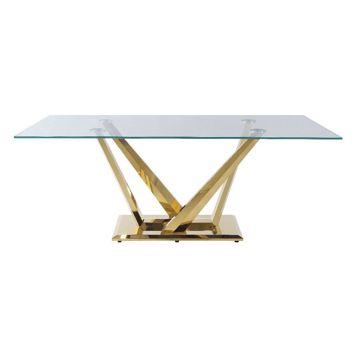 Barnard - Dining Table - Clear Glass & Mirrored Gold Finish - Urban Living Furniture (Los Angeles, CA)
