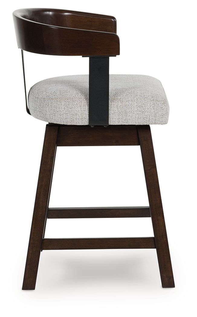 Haddigan - Dark Brown - Upholstered Swivel Barstool (Set of 2) - Urban Living Furniture (Los Angeles, CA)