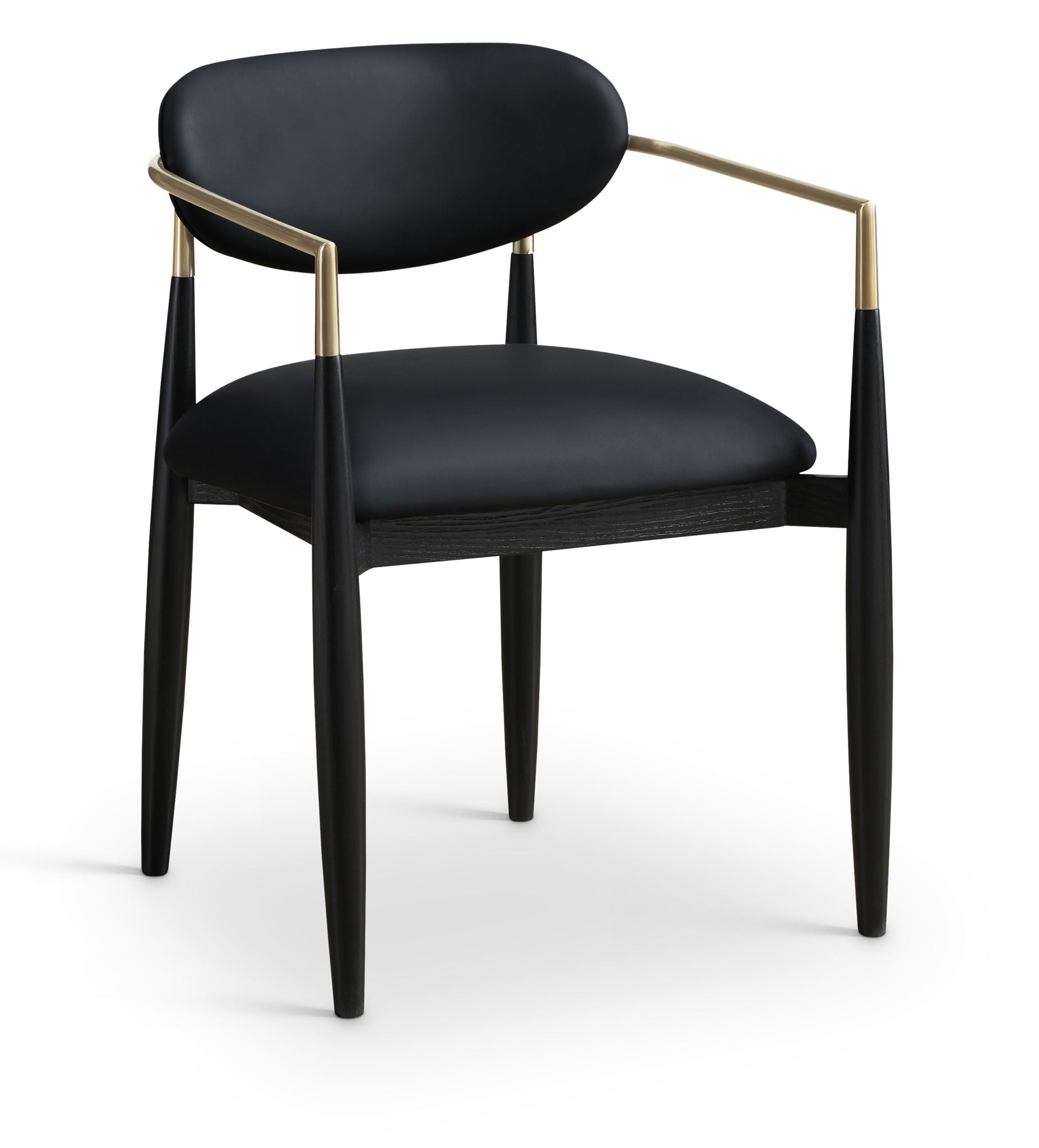Riccio - Faux Leather Dining Arm Chair (Set of 2) - Black And Gold Frame - Urban Living Furniture (Los Angeles, CA)