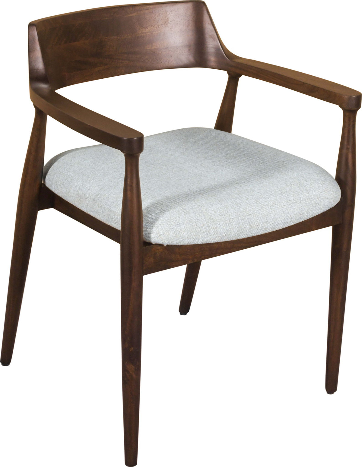 Amaroo - Solid Mango Linen Upholstered Dining Arm Chair - Honey Date / Off-White